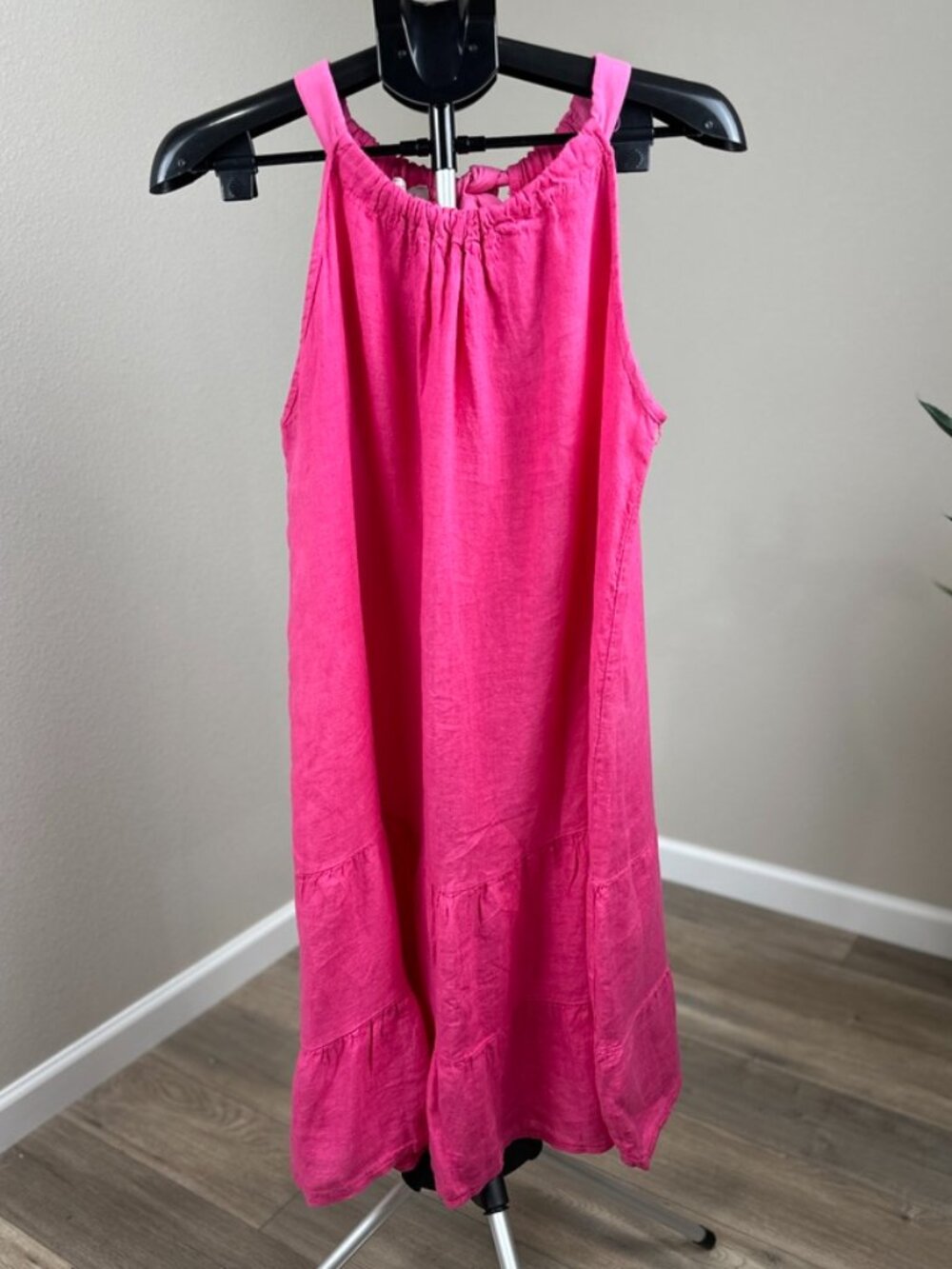 Bellambra Pink Linen Tiered Sundress Women’s XL Made in Italy